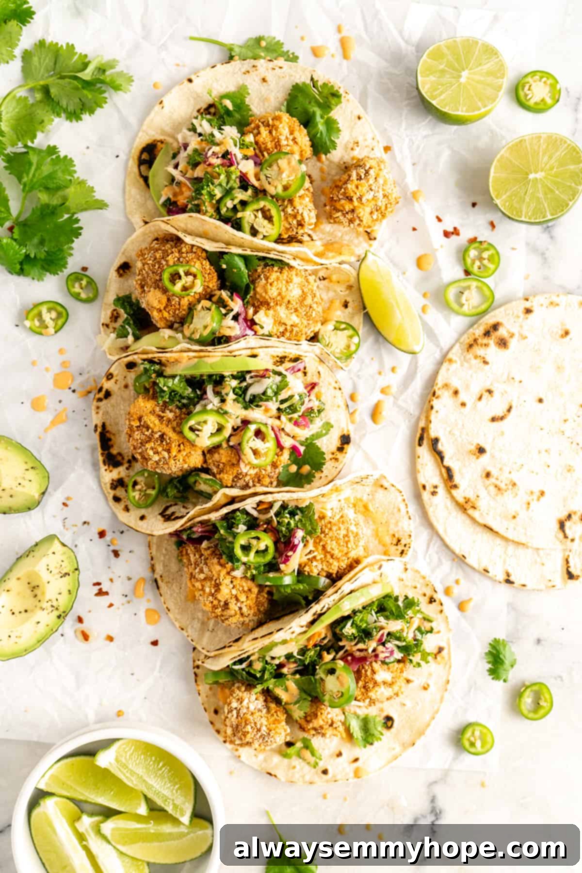 Crunchy Cauliflower Tacos with Smoky Chipotle Crema 1 featured 10079