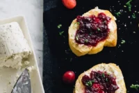 10-Minute Vegan Cranberry “Goat Cheese” Crostini + Giveaway!