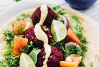 Pink Beet Falafel with Harissa Tahini Drizzle