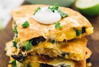Cheesy Black Bean and Corn Quesadillas