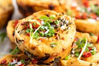 Spinach and Sun-Dried Tomato Vegan Quiche Bites