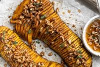 Garlic Herb Hasselback Butternut Squash