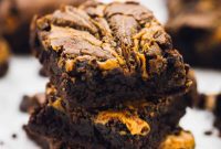 Fudgy Vegan Peanut Butter Ripple Brownies