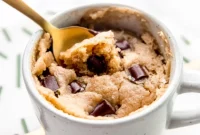 5-Minute Vegan Chocolate Chip Tahini Mug Cake