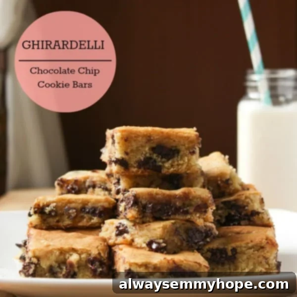 Decadent Ghirardelli Chocolate Chip Cookie Bars 1 featured 4188