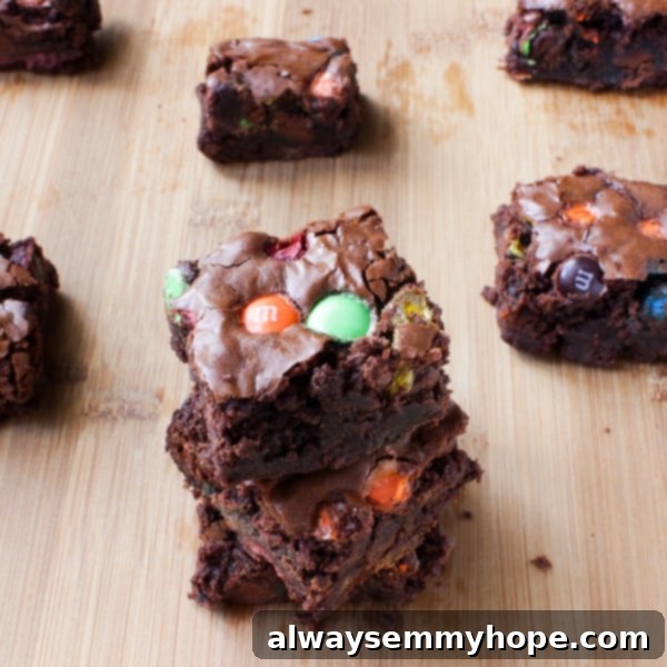 Decadent Double Chocolate M&M Brownies 1 featured 4286