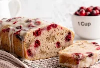 Bright Cranberry Orange Loaf with Citrus Glaze