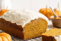 Moist Pumpkin Bread with Cream Cheese Frosting