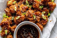 Sesame Glazed Cauliflower Bites
