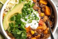Hearty Sweet Potato and Black Bean Chili