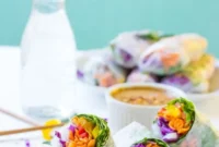 Chilled Summer Wraps with Zesty Peanut Ginger Dip