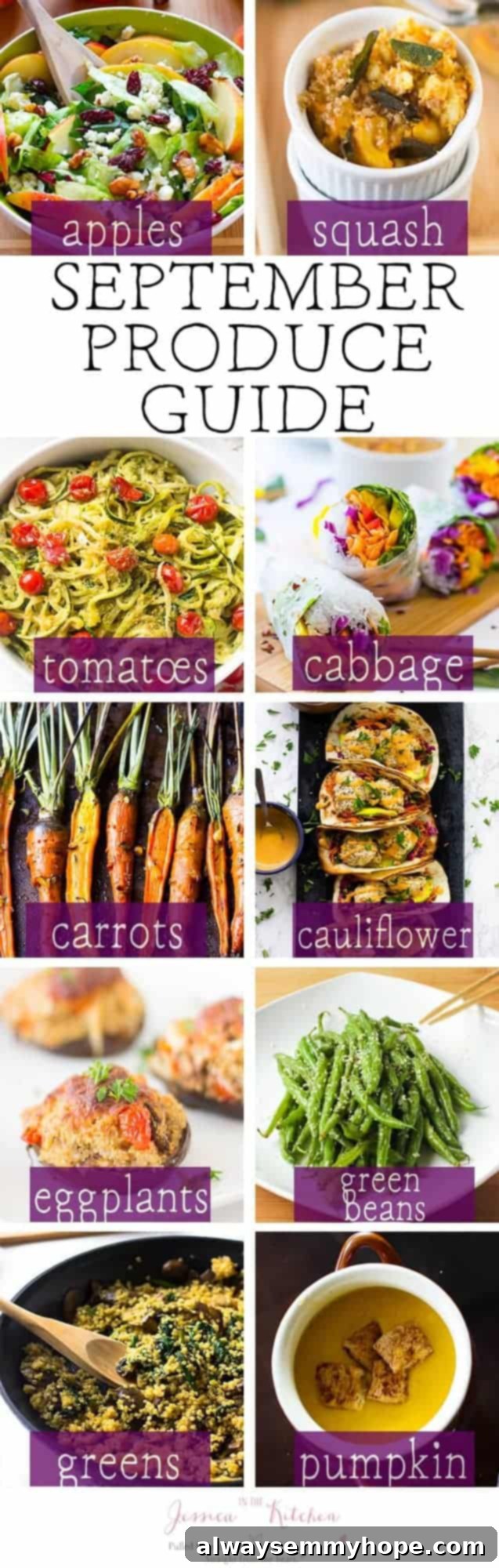 Montage of various dishes made with seasonal produce.