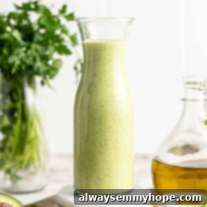 Naturally Creamy Vegan Avocado Dressing 10 Avocado dressing in tall glass jar