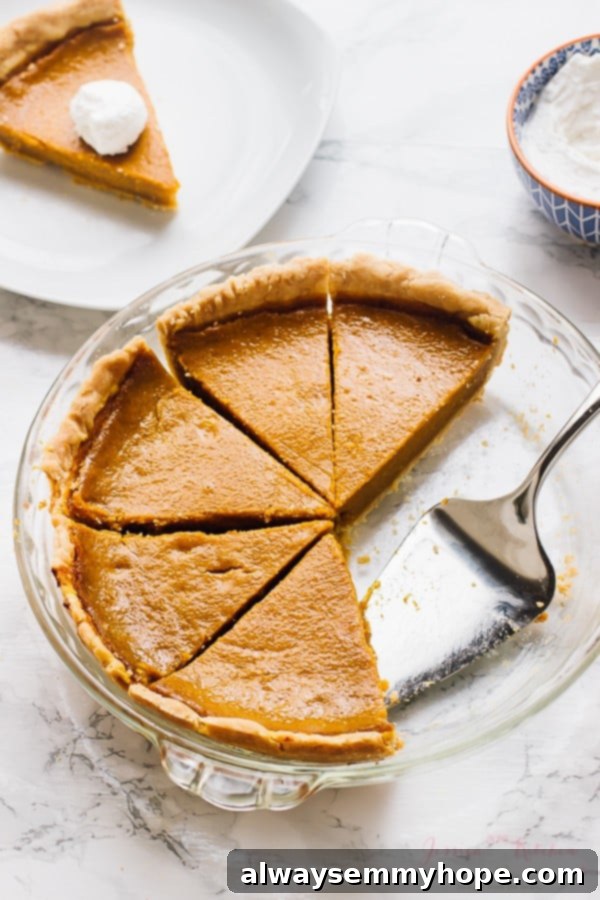 Golden-brown pumpkin pie made with a homemade gluten-free vegan pie crust, showcasing its flaky edge.
