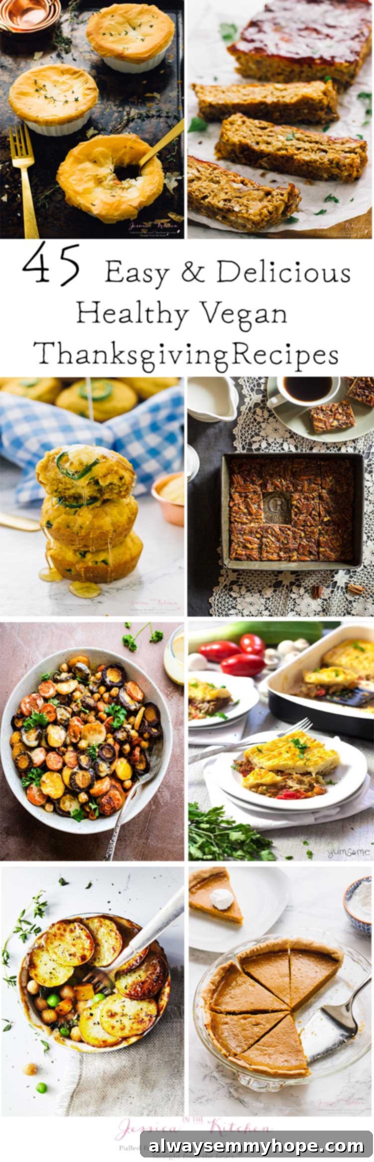 A collage of healthy vegan dishes with text.