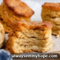 A close-up view of a vegan biscuit with a large bite removed, highlighting its fluffy interior.