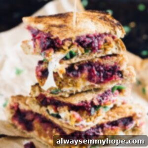 Thanksgiving's Vegetarian Encore: Meatloaf & Cranberry Sandwich 8 A stack of four slices of meatloaf sandwich.