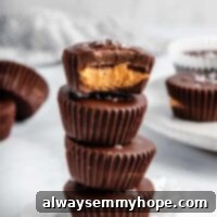 Four Vegan Peanut Butter Cups Piled On Top of One Another