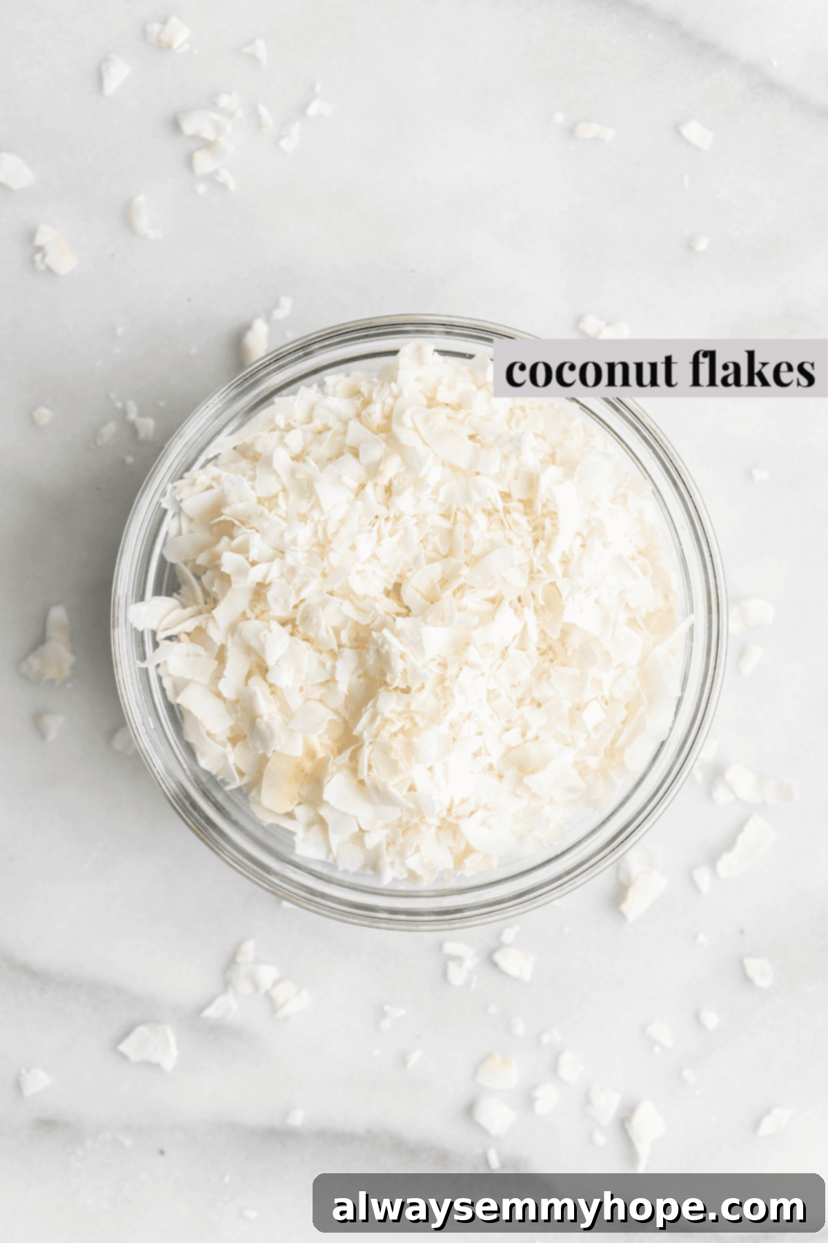 You won't believe how easy it is to make homemade coconut butter! All you need is a food processor, coconut flakes, and this simple tutorial. Overhead view of coconut flakes in a jar.