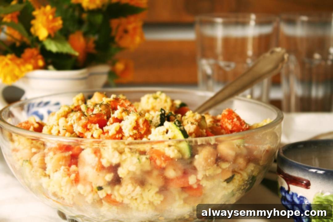 Vegan Christmas Delights: 50 Festive Plant-Based Meals 17 Side shot of a glass bowl of millet salad.