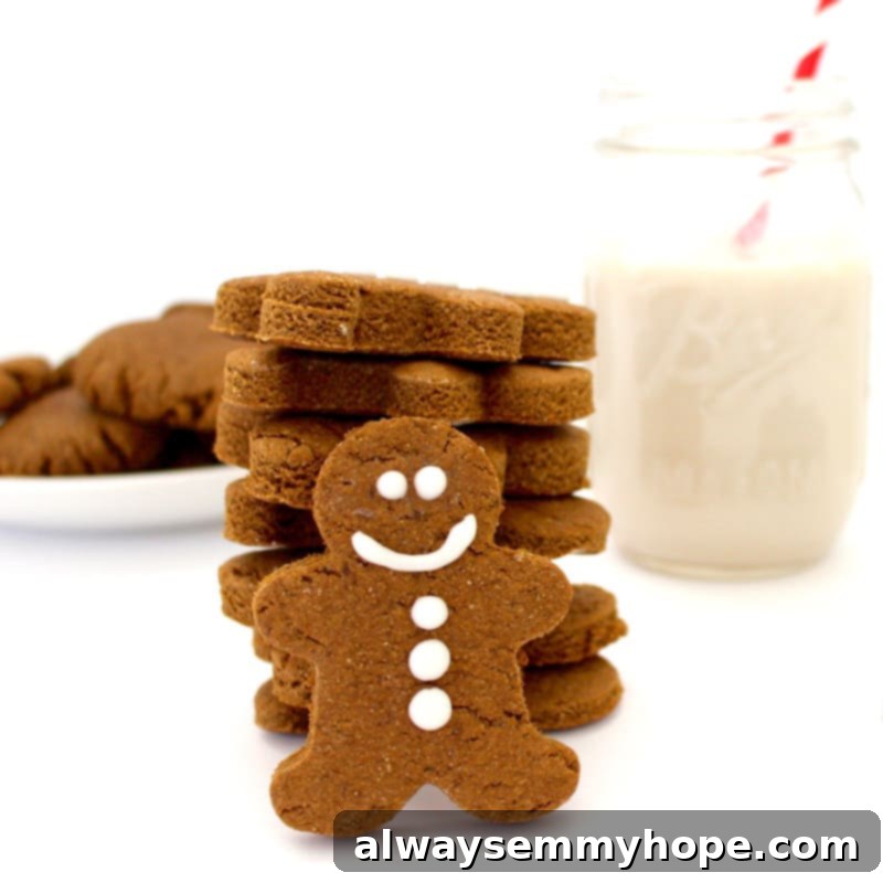Vegan Christmas Delights: 50 Festive Plant-Based Meals 19 A stack of vegan gingerbread cookies on a white table.