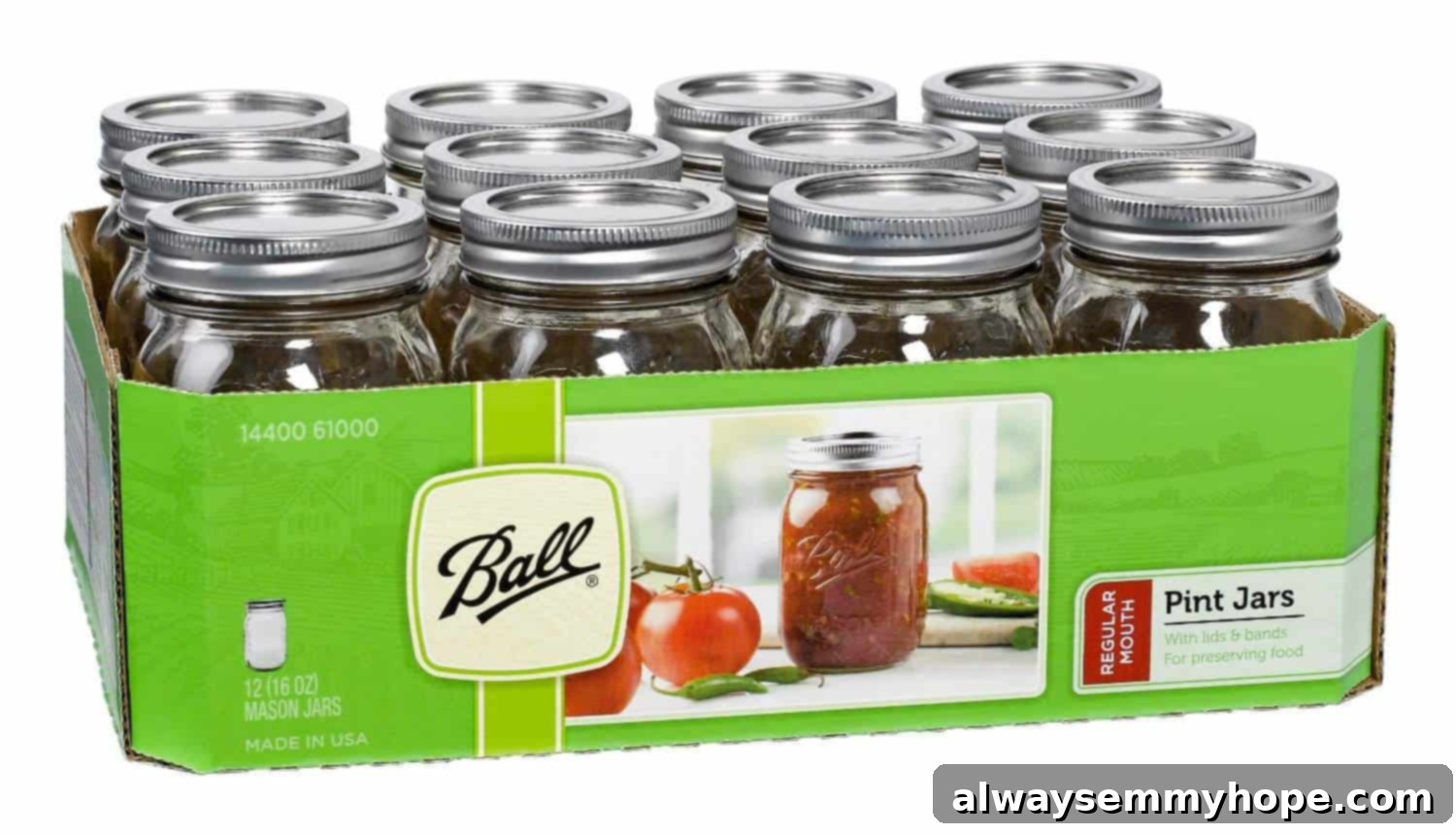 7 Simple and Speedy Vegan Banana Smoothies 5 A neatly stacked box of Ball Pint Mason Jars, signifying organization and versatility for kitchen storage.
