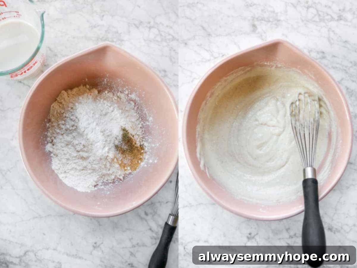 Buffalo cauliflower wings are the best vegan appetizer for game day! They're spicy and oven-baked to crispy perfection. Yum! A step-by-step visual guide demonstrating the process of making crispy buffalo cauliflower wings.