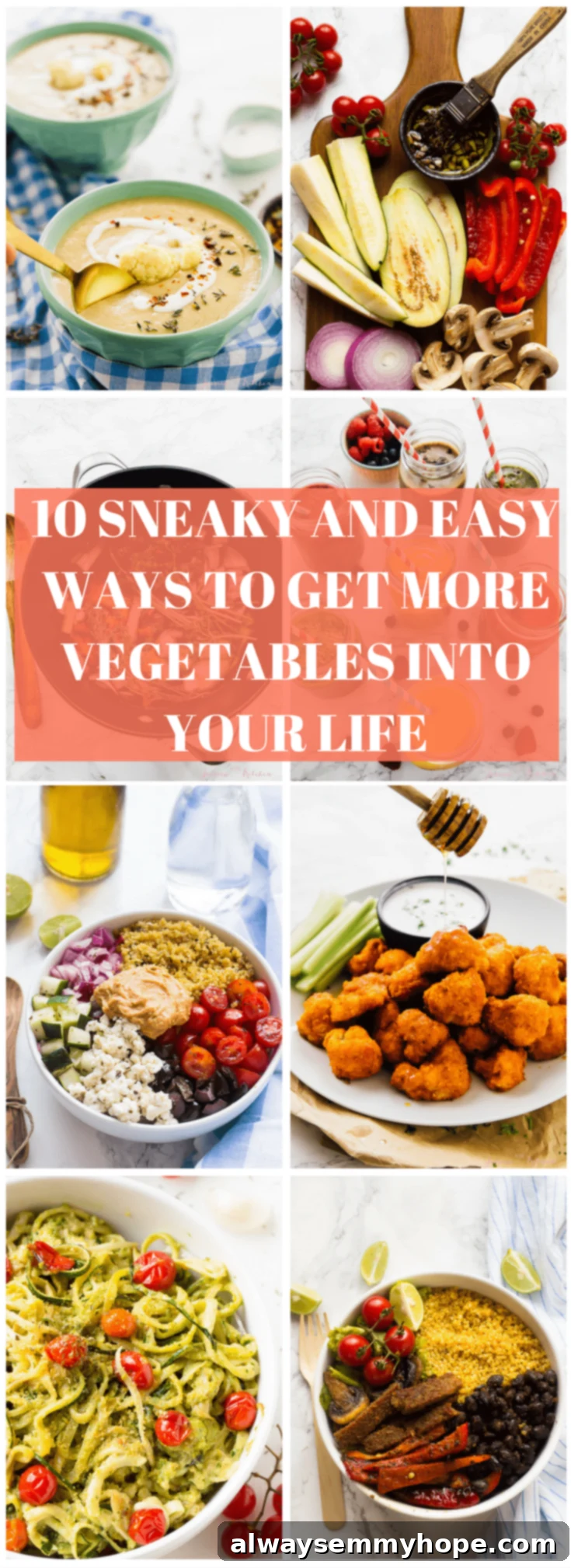 A collage of various dishes with text over it.