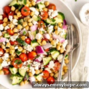 Zesty Mediterranean Chickpea Salad 9 Mediterranean chickpea salad in a bowl.
