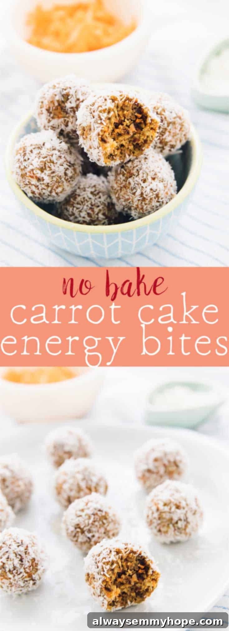 Quick Vegan No Bake Carrot Cake Energy Bites 7 These No Bake Carrot Cake Energy Bites are made with only 5 ingredients, vegan and gluten-free and are a perfect quick breakfast or snack! via https://jessicainthekitchen.com
