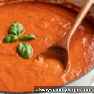 Garden Fresh Tomato Sauce 2 Pan of homemade tomato sauce garnished with basil