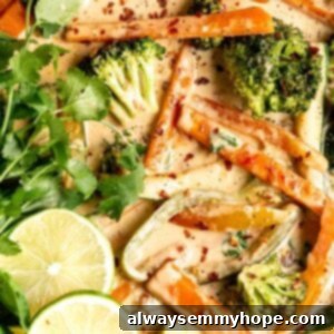 Effortless Thai Green Curry 15 Vegetables cooking in a creamy curry sauce.