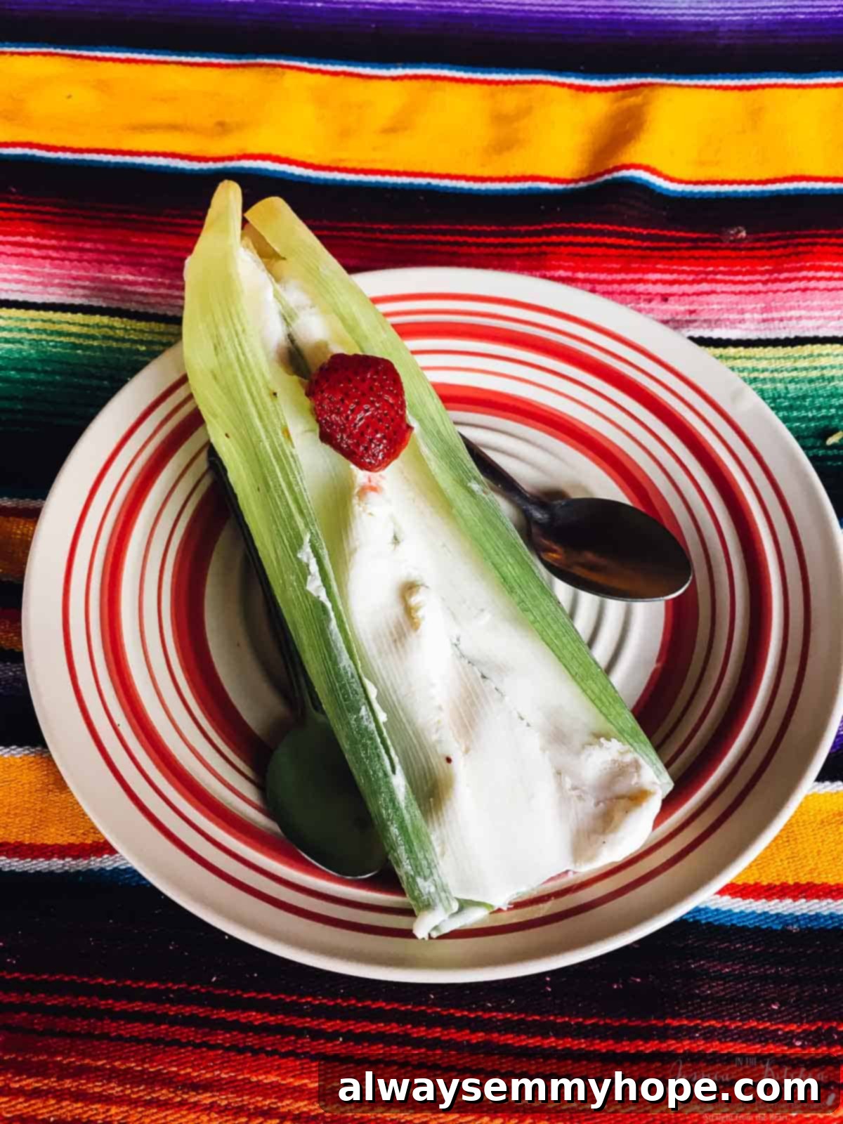 Tulum Eats Your Essential Food and City Guide 14 Top down view of ice cream in a leaf on a colorful plate.