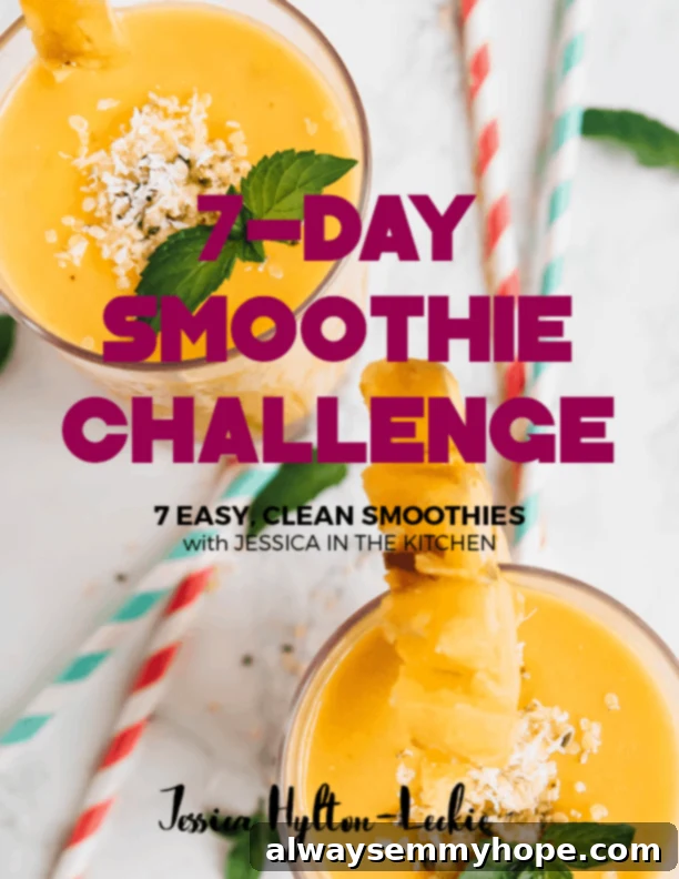 Seven Day Smoothie Reset Win A Prize 2 Top down view of two vibrant smoothies with descriptive text overlay, symbolizing a healthy start to the day and the refreshing nature of the smoothie challenge.