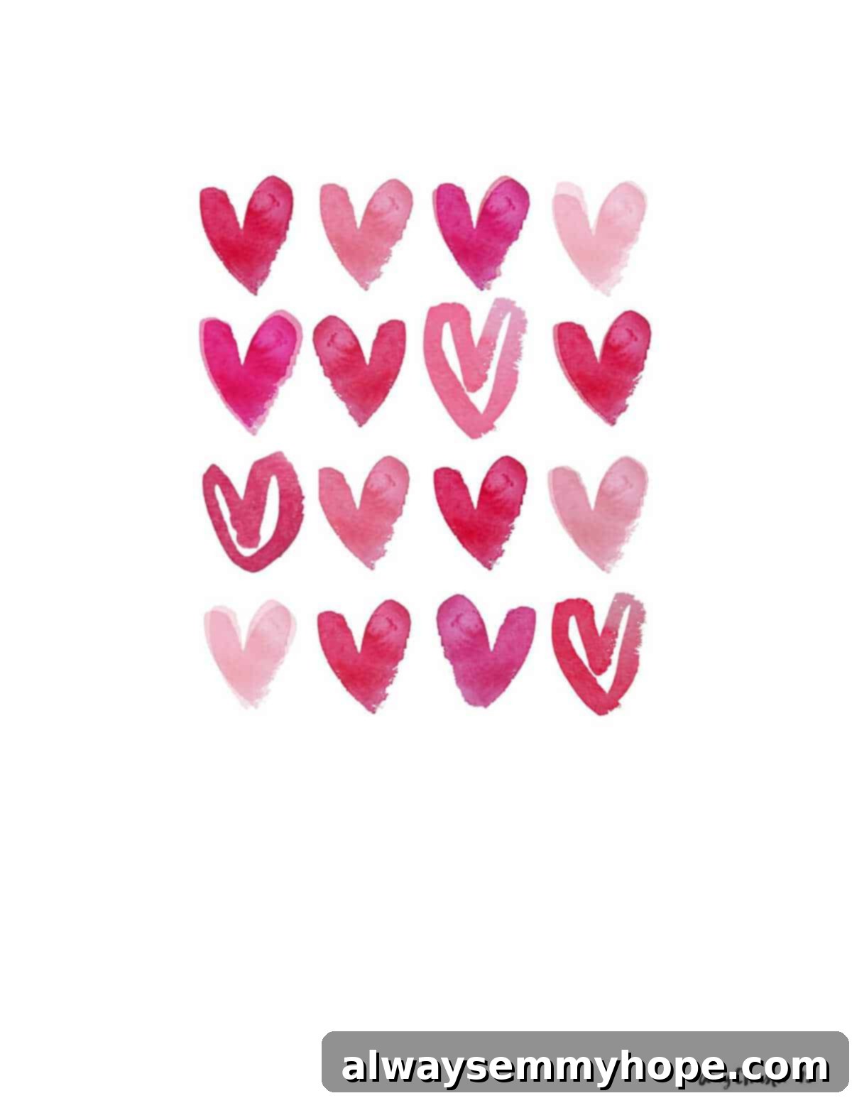 How to Help Victims of Hurricane Irma 2 Rows of red watercolor hearts.