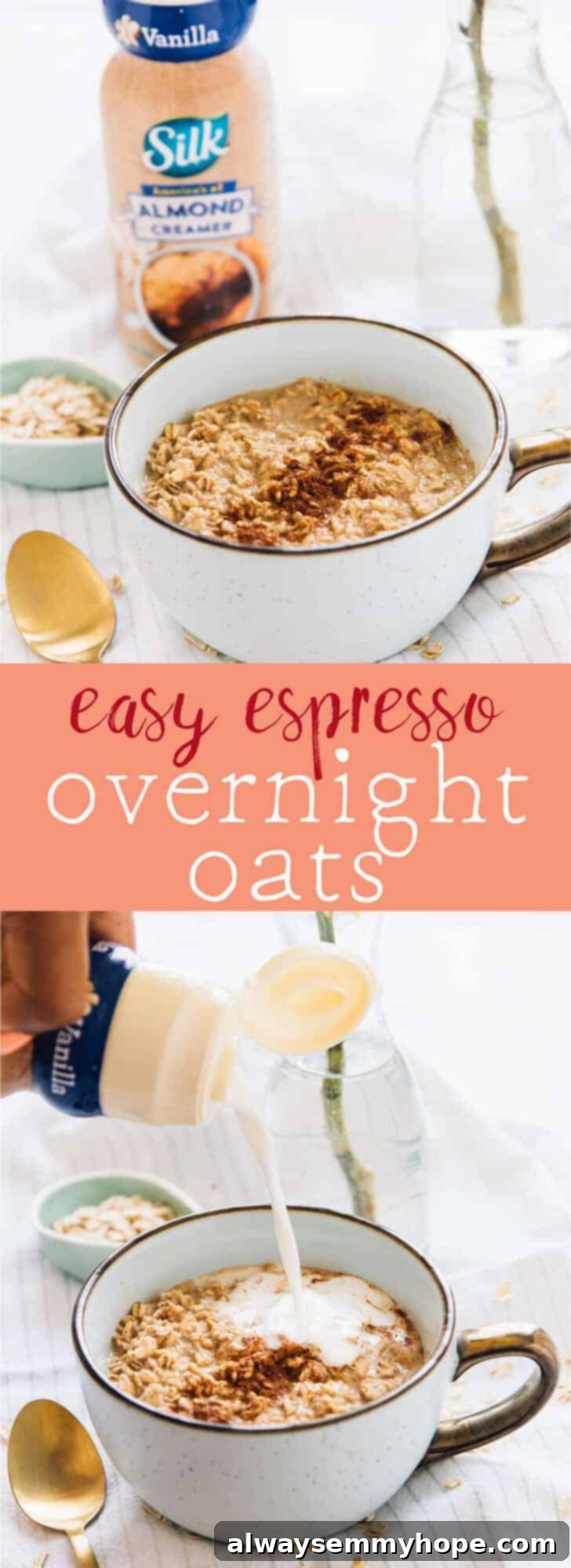 Spiced Espresso Overnight Oats 7 This Espresso Cinnamon Overnight Oats is a coffee lovers dream! It's great for meal prep, gluten free and vegan! via https://jessicainthekitchen.com