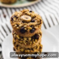A stack of baked banana bread oatmeal cups.