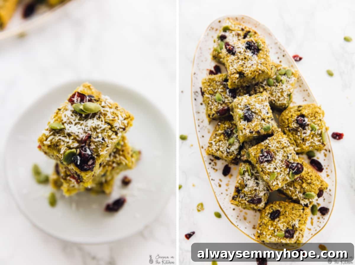 My Progress Morning Routine Featuring Quinoa Breakfast Bars 11 Two plates featuring delicious, protein-packed quinoa breakfast bars, showcasing a healthy breakfast option.