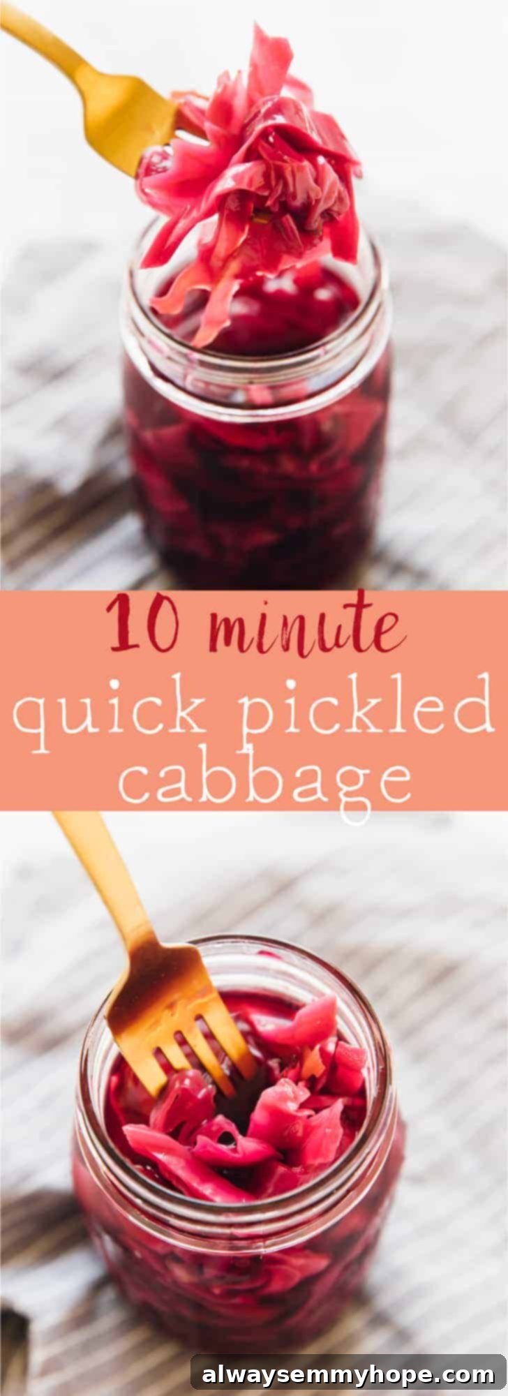 The Ultimate Quick Pickling Guide Cabbage & Every Vegetable 5 This Quick Pickled Cabbage recipe takes only 10 minutes! It completely transforms the pickles, and adds a divine pop of flavour to any recipe. Use them in sandwiches, tacos, burgers and any recipe you like! via https://jessicainthekitchen.com