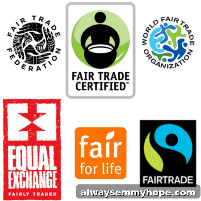 Various logos for ethical companies. 