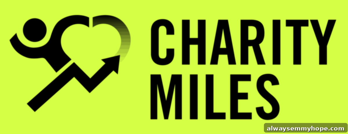 Logo for charity called charity miles. 