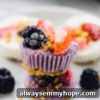 Easy 3-Ingredient Frozen Yogurt Granola Bites 7 Two frozen yogurt granola cups stacked on top of each other.