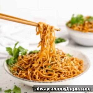 Bowl of vegan sesame noodles.