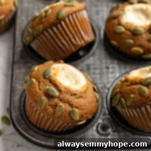 Spiced Pumpkin Cream Cheese Swirl Muffins 2 Pumpkin cream cheese muffins in pan