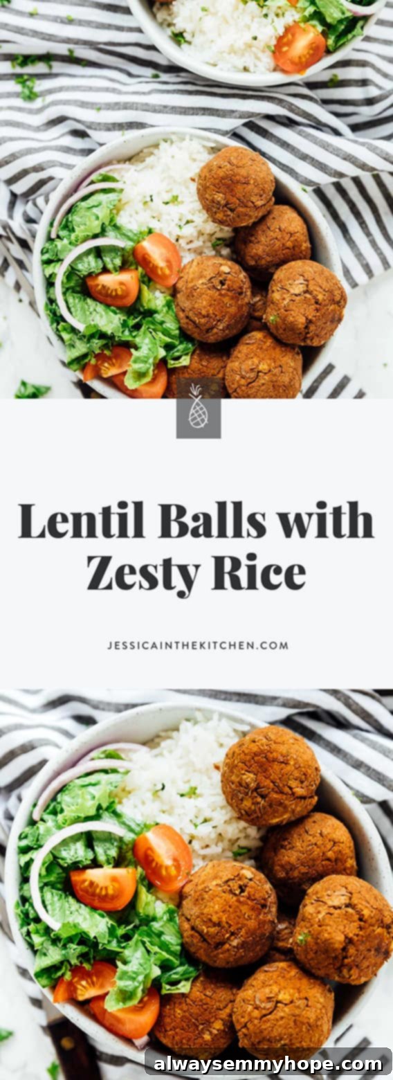 These Lentil Balls with Zesty Rice are so versatile! They're easy to make, filled with flavour and so meal preppable! via https://jessicainthekitchen.com