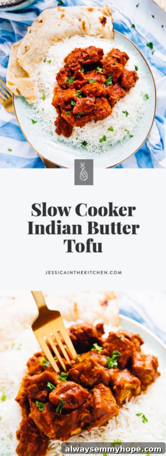 Slow Cooker Vegan Tofu Butter Chicken 6 This Slow Cooker Tofu Butter Chicken is even better than takeout! Incredibly rich in flavour and all one pot, this is great for meal prep all week long! via https://jessicainthekitchen.com