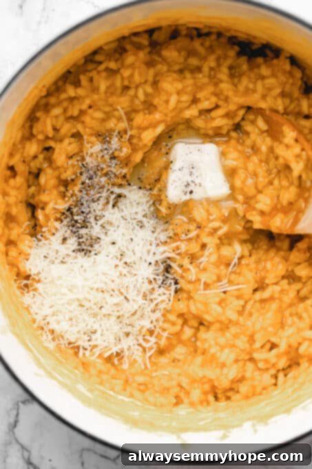 Risotto with vegan butter and vegan parmesan.