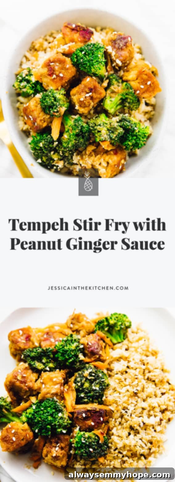 Zesty Peanut Ginger Tempeh Stir Fry 6 This Tempeh Stir Fry with Peanut Ginger Sauce is done in 35 minutes & perfect for a weeknight meal! A great meal prep option, and so delicious! via https://jessicainthekitchen.com