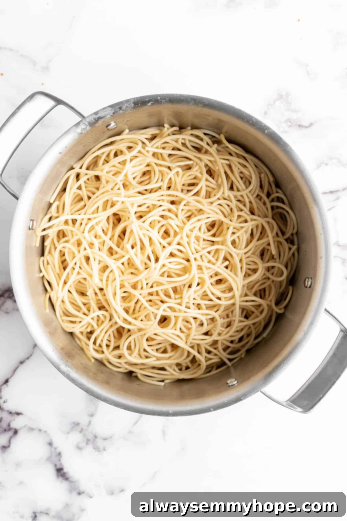 Plant-Powered Spaghetti & Meatballs 6 Cooked spaghetti in pan