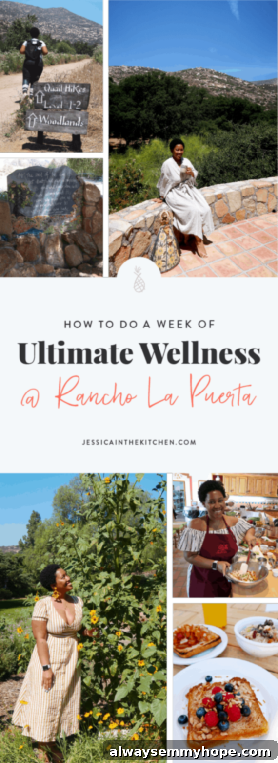 A pinterest pin for ultimate wellness at Rancho La Puerta.